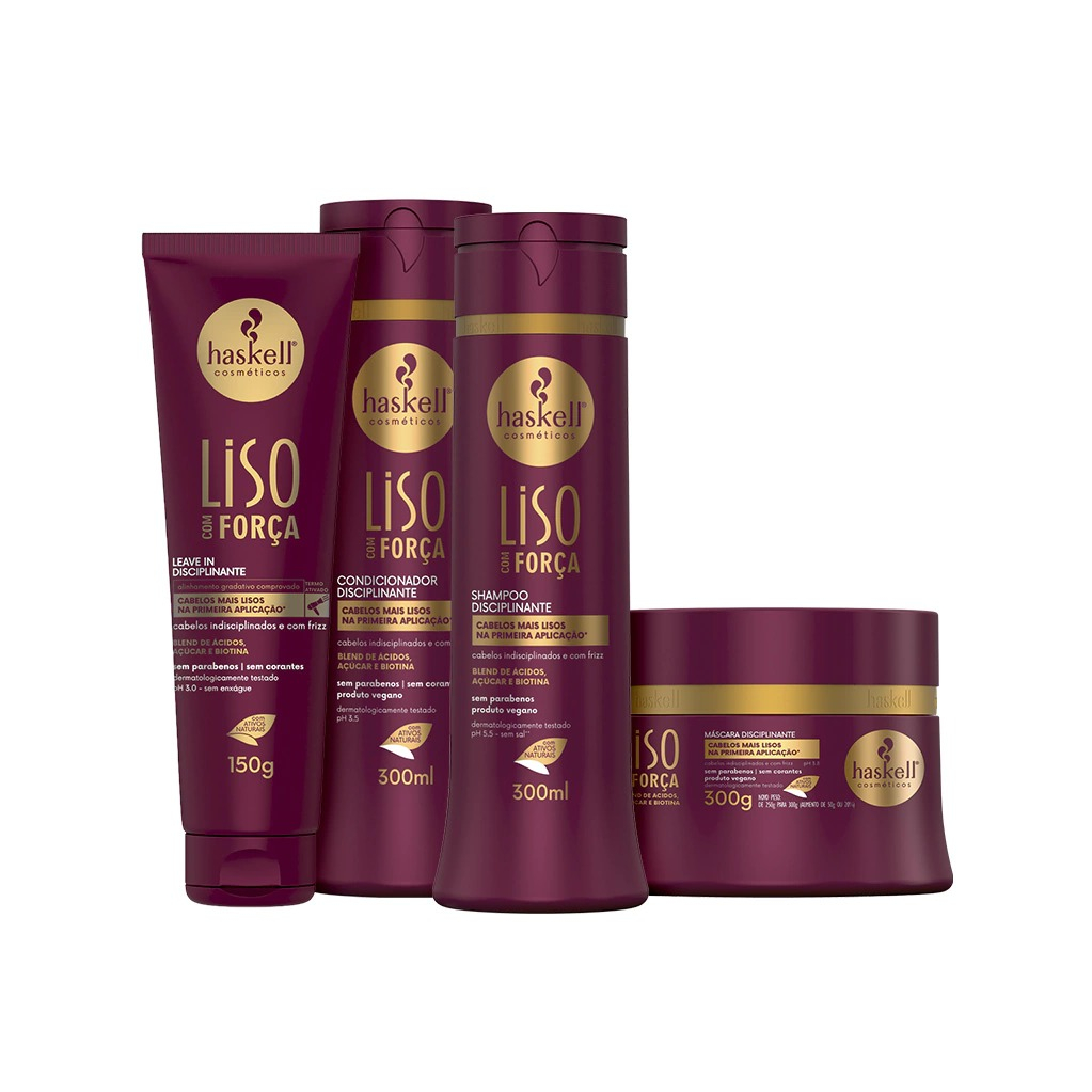 Kit Haskell Liso com Força Completo 300ml - Disciplinante