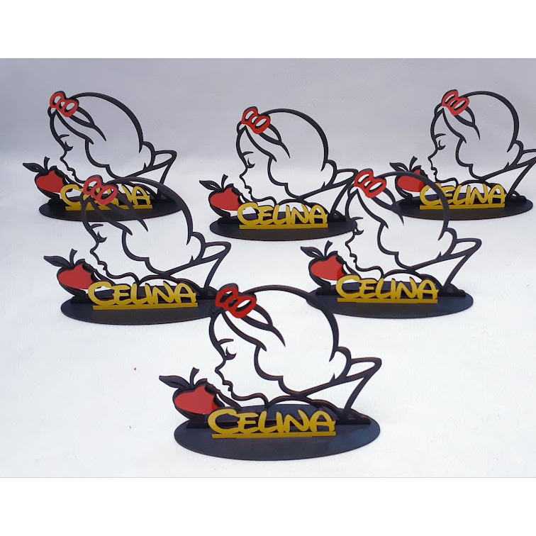 Centro de Mesa Branca de Neve Personalizado | Decoração Festa Infantil Princesa Luxo