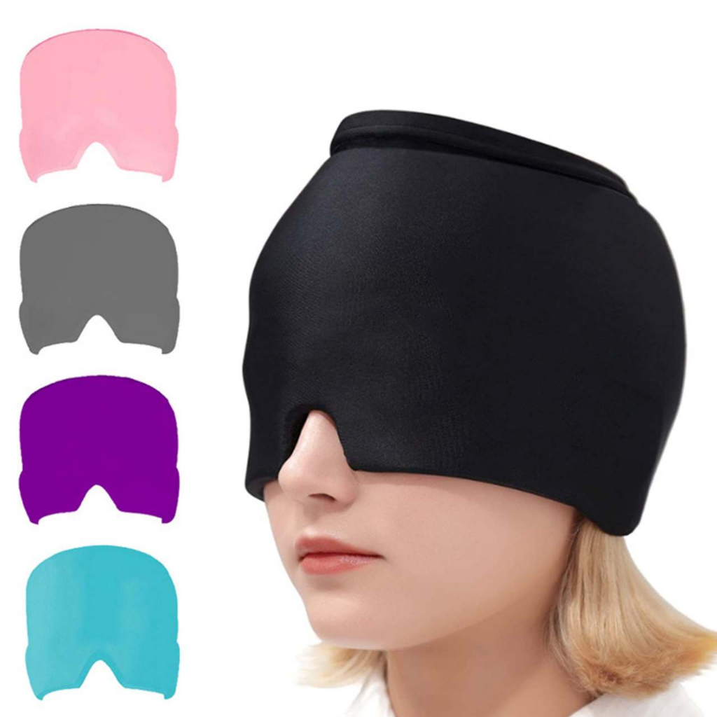 Touca Chapéu Capuz Máscara Térmica Terapêutico com Gel Para Alívio De Enxaqueca Dor De Cabeça Olhos