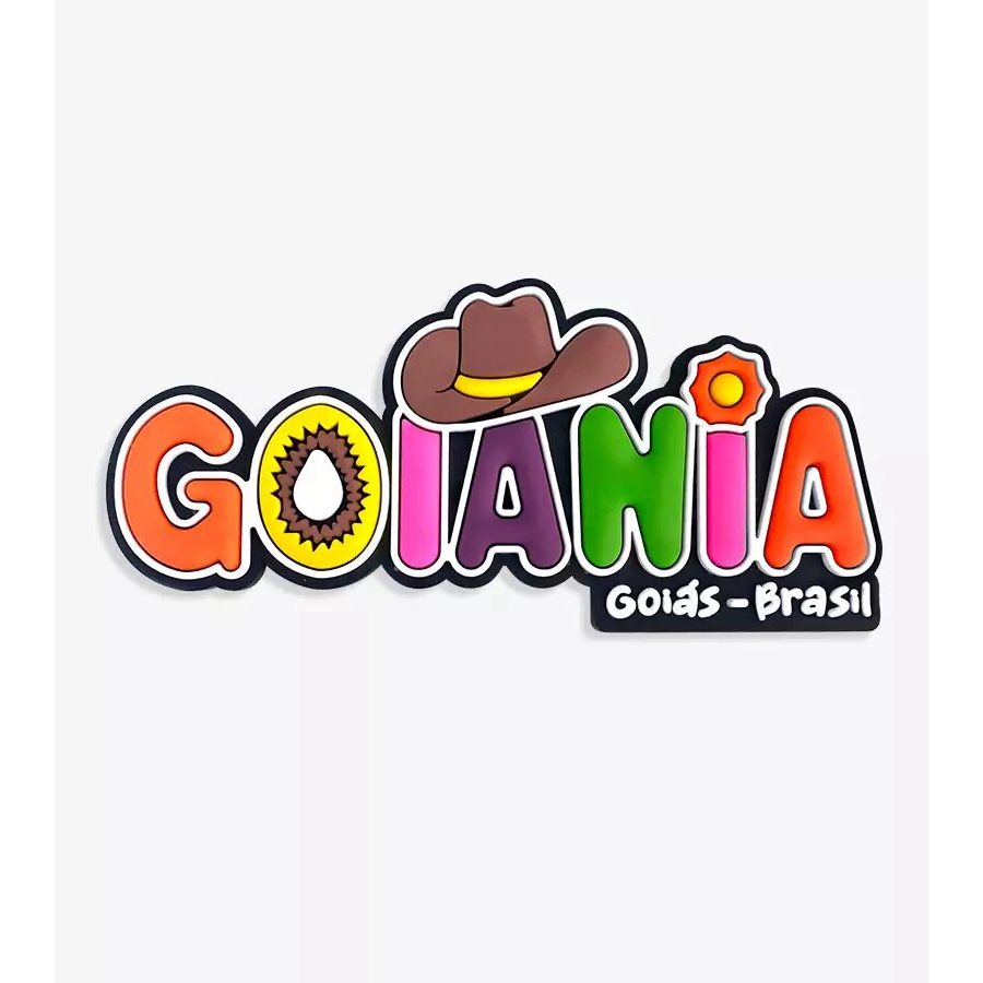ímã de Goiânia Go Letreiro Estilizado – Ímã de Geladeira Emborrachado