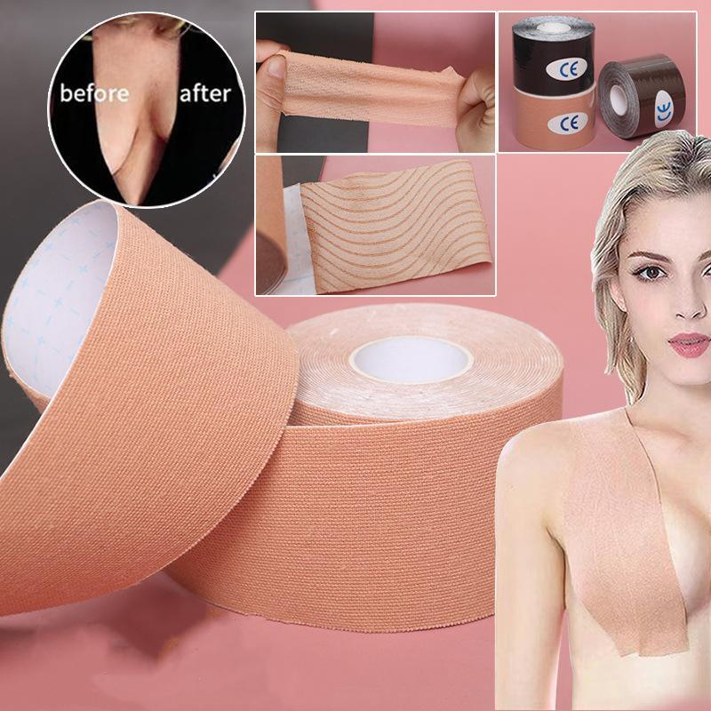 Sutiã Adesivo Fita Levanta Seios BOOB TAPE Invisível 5m ou Adesivo Protetor de Mamilos 5 Pares