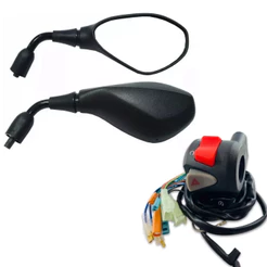 KIT RETROVISOR BMW F800 + PUNHO PARTIDA CB500 COM PLUG