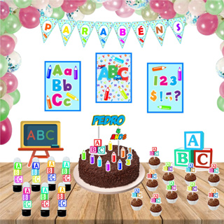 Kit Festa ABC Baby - 77 Itens Só um bolinho em Oferta na Shopee