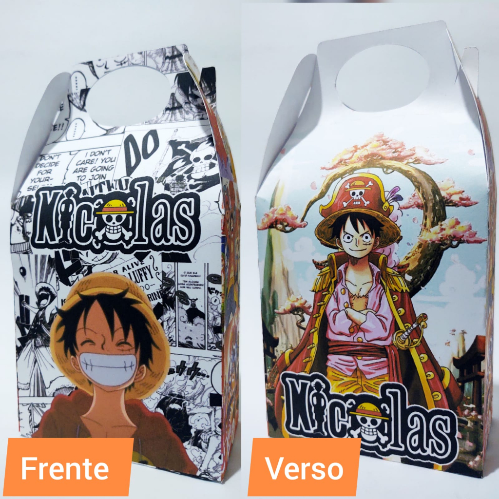 15 Sacolinhas Caixa Maleta Monkey Luffy Sacola Surpresa Piece Aniversário Lembrancinhas Personalizadas