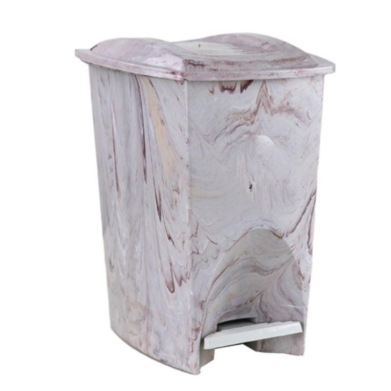 Lixeira Banheiro Cozinha Pequena Retangular 7 Litros Marmorizada Cor Marrom Cinza Limpeza Escritorio em Oferta na Shopee