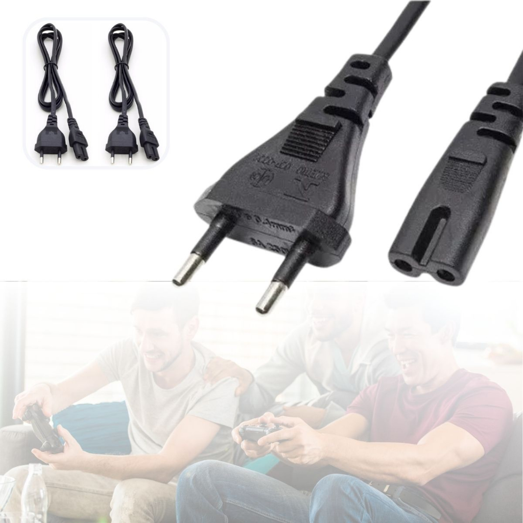 Cabo de Força Bipolar Compatível Tv Smart 32 Polegadas Ps4 Ps5 Energia Tomada Bivolt Kit 2 Unidades