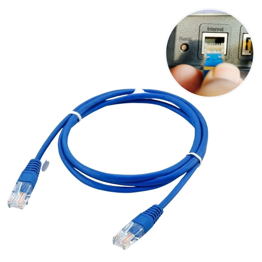 Cabo De Rede 1m Internet RJ45 Azul Curto 1 metro Montado Pronto Para Usar Smart TV PS4