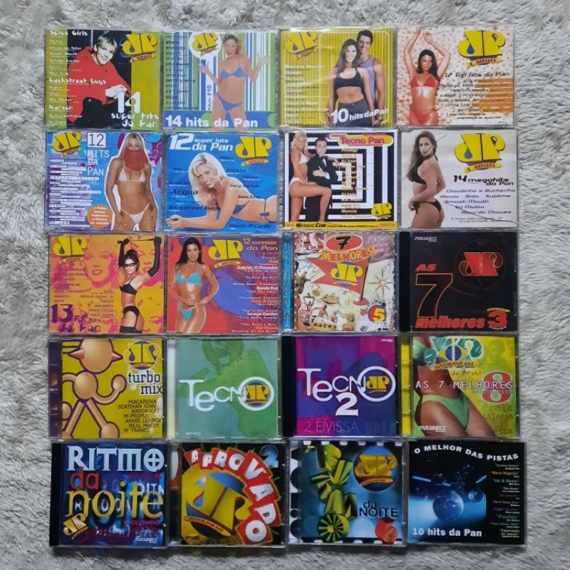 Cds Coletâneas Jovem Pan JP - Techno, Dance, 7 Melhores, Hits, Ritmo da Noite, Depeche Mode, Backstreet Boys, etc