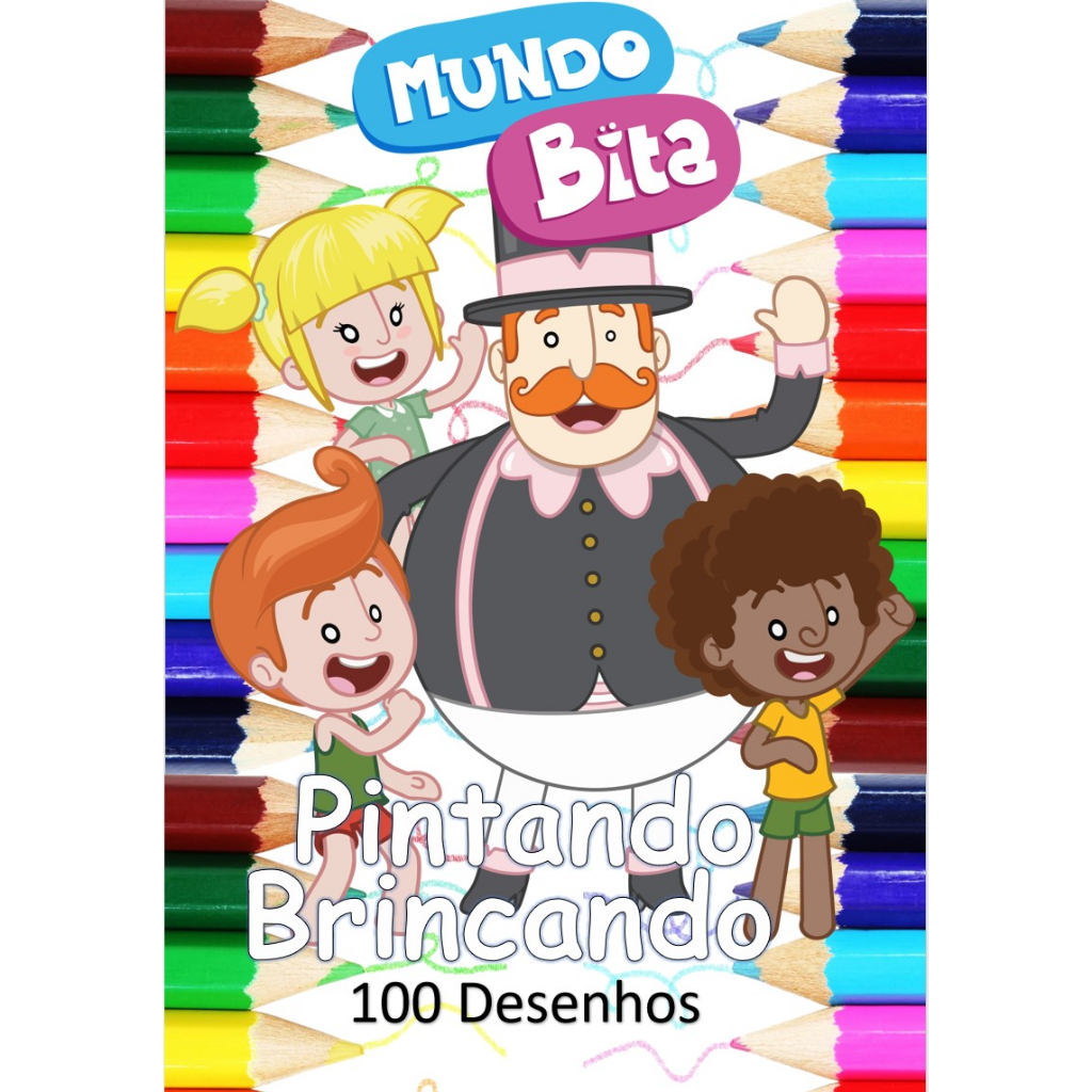 100 Desenhos Para Pintar e Colorir Mundo Bita - Folhas A4 Sulfite Avulsas/Soltas