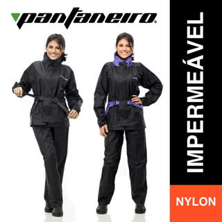 Kit Conjunto Capa De Chuva Pantaneiro Motoqueiro Motoboy Nylon Com Gola Feminino Impermeável