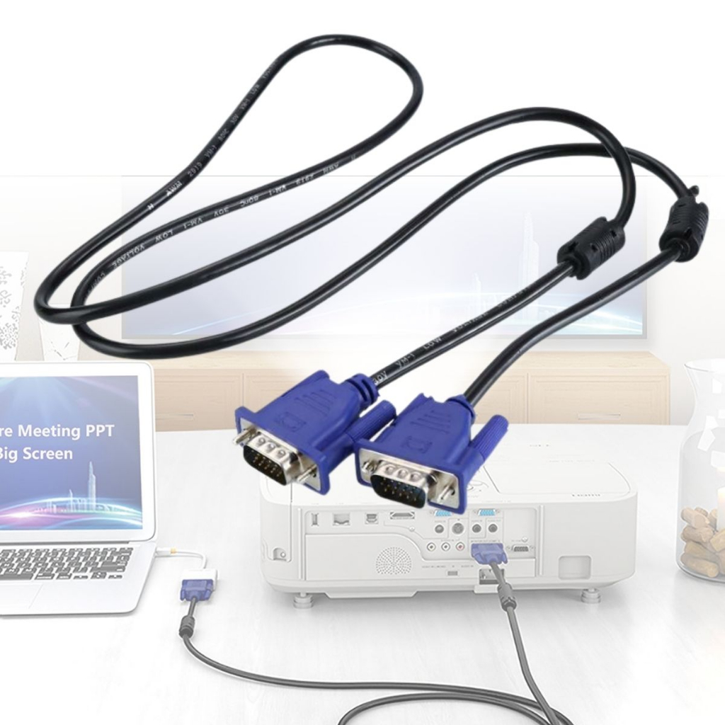 Cabo Monitor Vga Projetor Curto Imagem Notebook Computador Envio Rápido