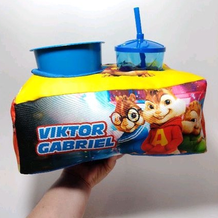 Almofada de Pipoca Personalizado Alvin e os Esquilos Cinema Pipoca Temas Alvin e os esquilos