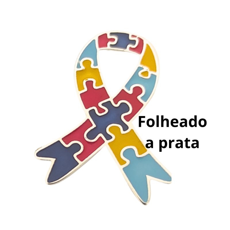 Broche laço quebra cabeças causa autista em Oferta na Shopee