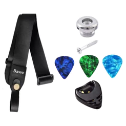 Correia para Ukulele Alça Basso UK 11 + 1 Roldana + 3 Palhetas + 1 Porta Palhetas