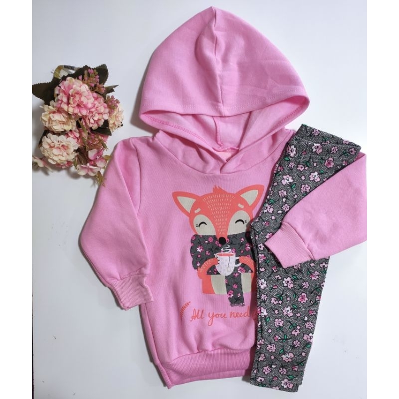 Conjunto feminino infantil  inverno raposinha - roupa bebê no