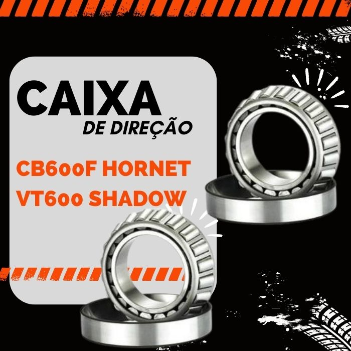 Caixa de Direção Par Rolamento Cônico Cb600f Hornet VT600 Shadow