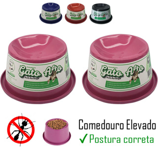 2 Comedouro Elevado para Gato Postura Correta pet 140ml em Oferta na Shopee