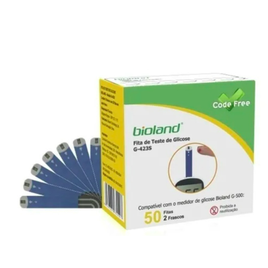 Kit Com 100 Tiras De Glicemia Para Medidor De Glicose - Bioland Caixa C/50 Unidades