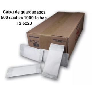 Guardanapo Sachê embalado caixa com 1000 unidades em 500 sachês 12.5x20 em Oferta na Shopee