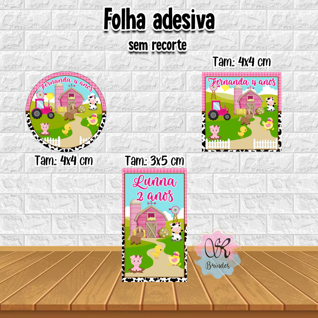 100 ADESIVOS - REDONDOS, QUADRADO E PARA TUBETE DE 8 CM em Oferta na Shopee