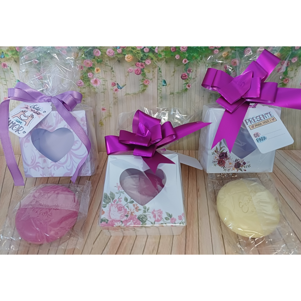 10 Caixas para 1 Sabonete  Tema Casamento/Noivado/presente/Floral/Flores/Saboaria/Perfumaria