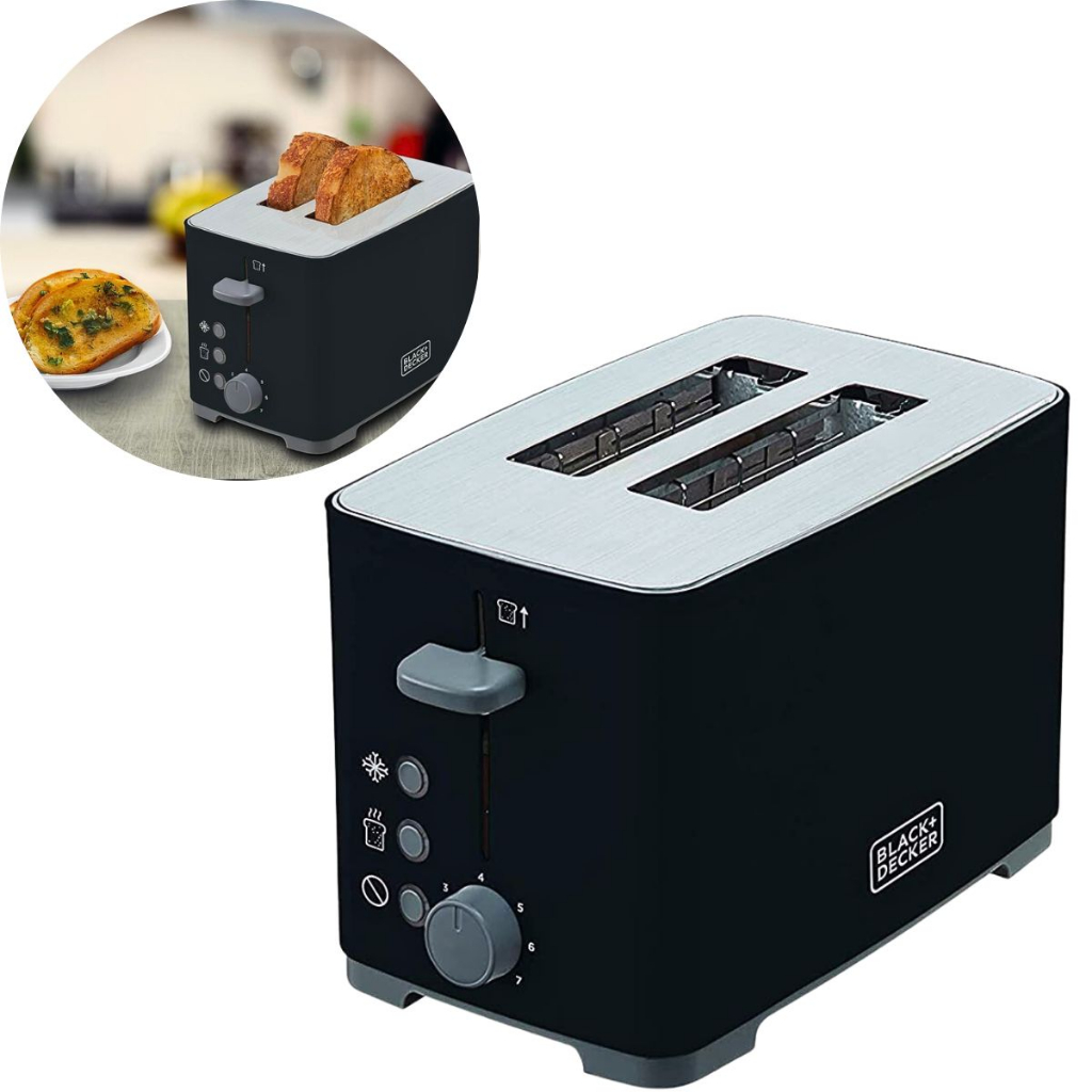 Torradeira Elétrica de Pão Black+Decker TO800 Acabamento Inox 800W 127/220V Tostador de Pão