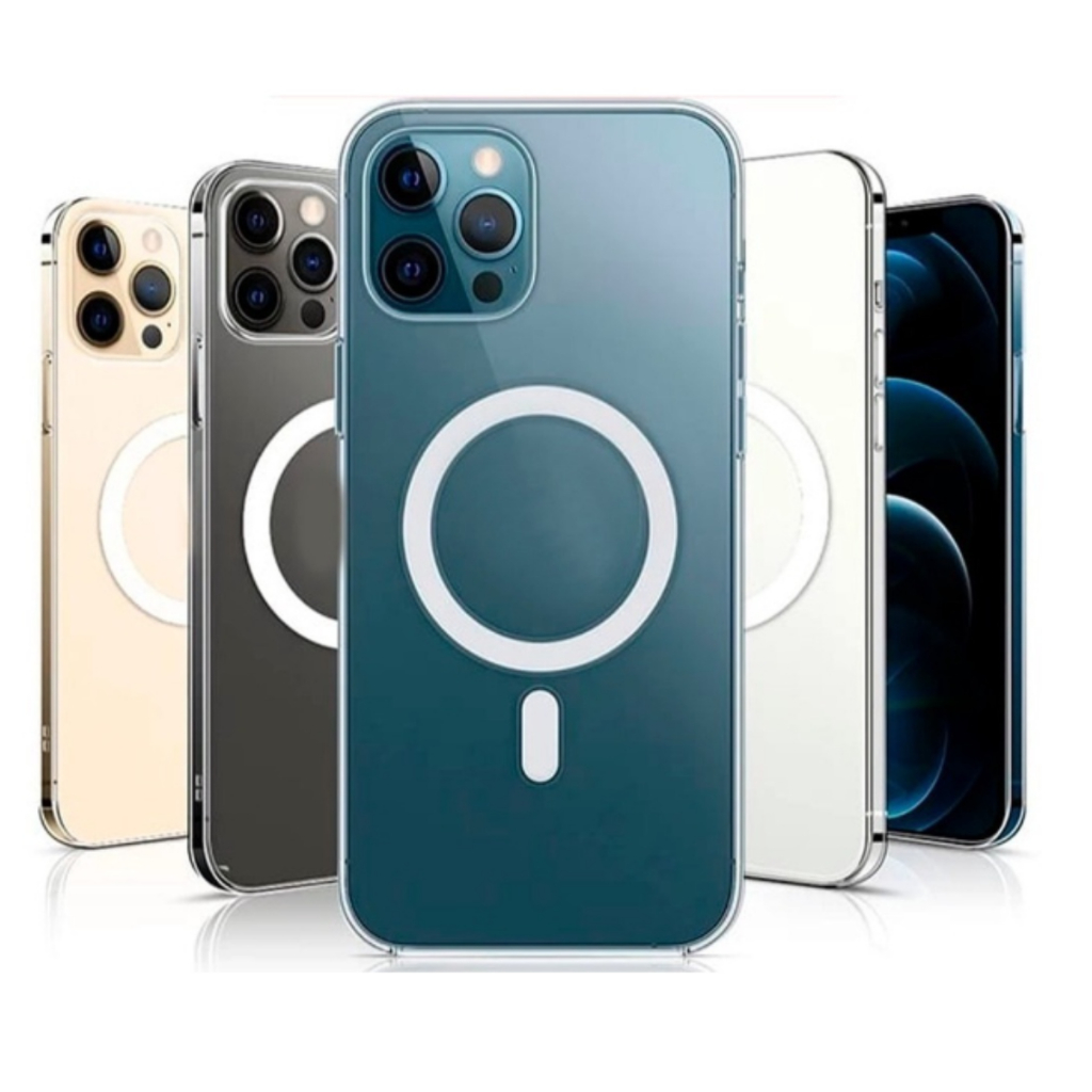 Capa transparente magnética para carregamento por indução Magsafe IPHONE 12, 13, 14 PRO, MAX