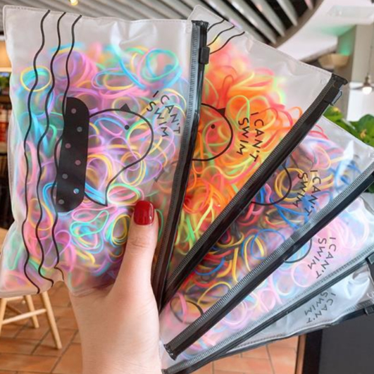 1000 Peças Bolsa Elástico De Cabelo Feminino Descartável Multicolorido em Oferta na Shopee