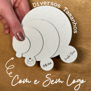 Base Laminada Para Doces, Mini Bolos e Finger Food Com 50 Unidades - Mdf 3mm Mini Cake Board, Com e Sem Personalização