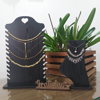 Expositor Organizador de colar pingente cordões e expositor de tornozeleiras mdf em Oferta na Shopee