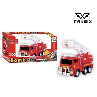Brinquedo Infantil Caminhão Bombeiro Bate E Volta Esquadrão Resgate Luz, Fanwix