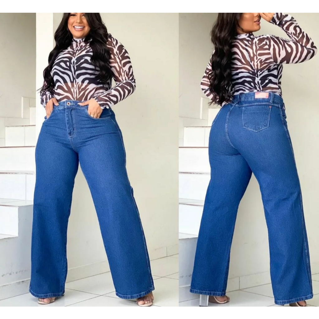 calça wid leg plus size 46 ao 56
