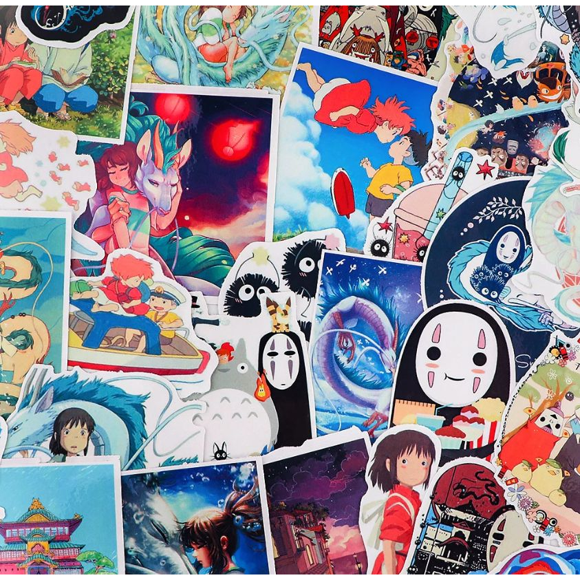 Kit de Adesivos de Animes Studio Ghibli Naruto One Piece Demon Slayer