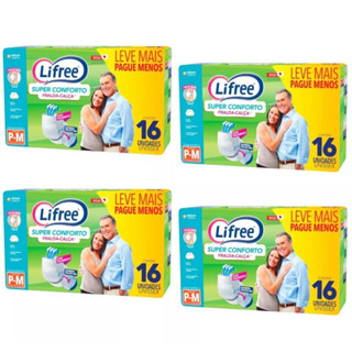 Fralda calça Adulto 4 Pacotes Tamanho P/M e G/XG Lifree Super Conforto