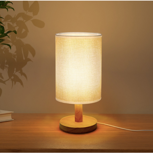 Luminária De Mesa LED De Madeira Nórdica Decorativa Para Ambiente Utilidade