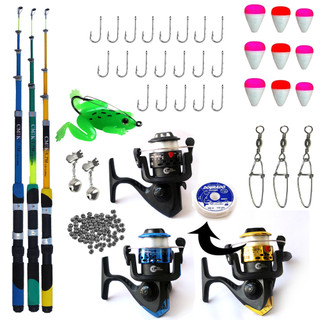Kit 3 Vara De 1,70 Cm + 3 Molinetes 3 Rolamentos + Acessório
