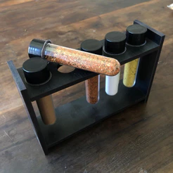 Kit Porta Temperos Cozinha Suporte Condimentos Mdf 5 Tubetes