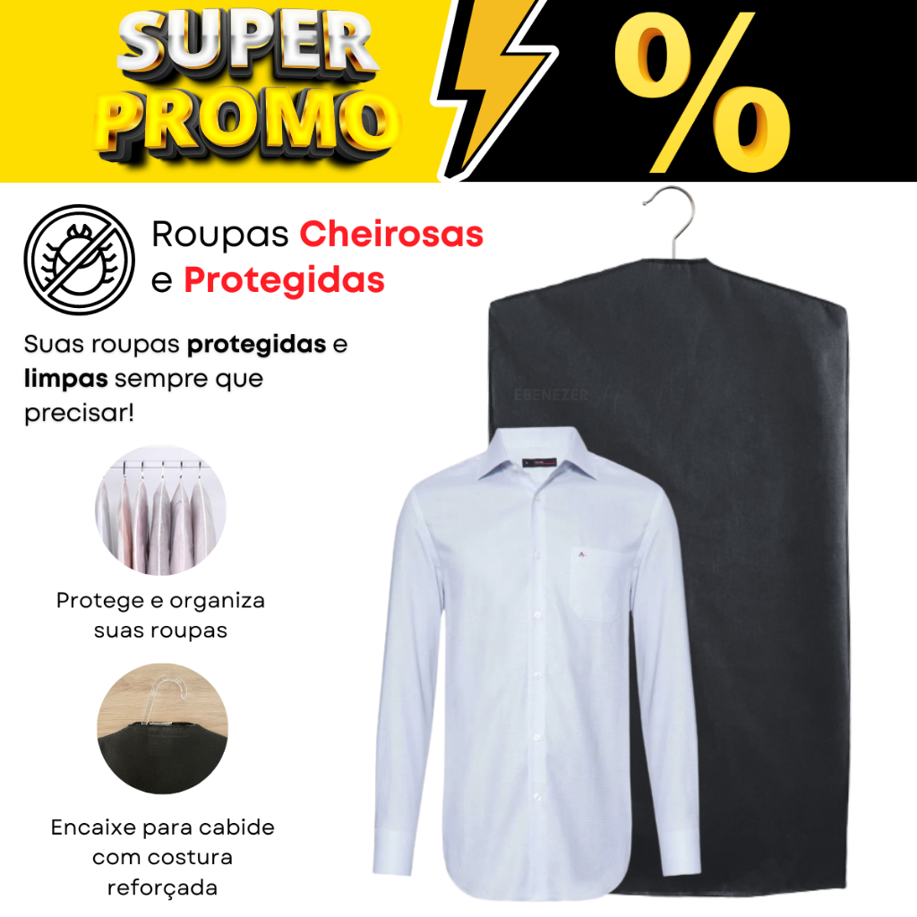 Capa Protetora Para Terno Jaqueta e Blazer em TNT  Proteção Anti mofo ideal para organização