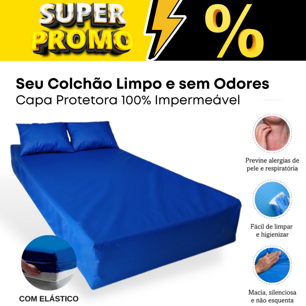 Capa para Colchão Impermeavel Lençol Hospitalar Protetor Cama Solteiro, Casal e Berço Antixixi