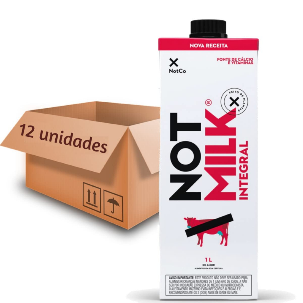 12x Leite Vegetal NOT MILK Integral 1 Litro