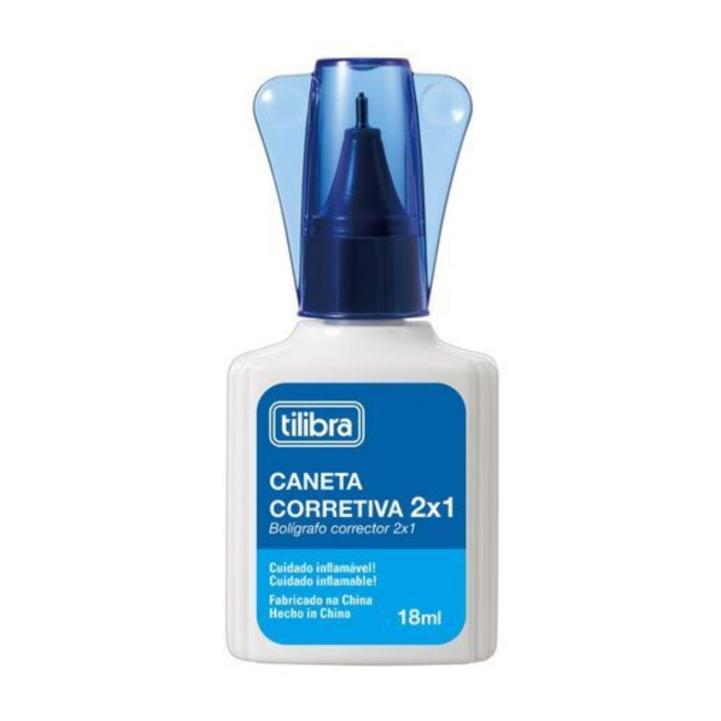 Caneta Corretiva 18 ml 2 em 1 - Tilibra / Material Escolar / Papelaria / Corretivo