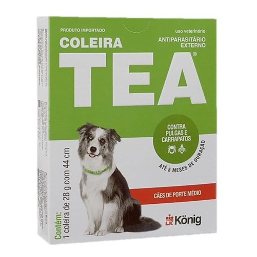 Coleira TEA Média 44cm - Contra Pulgas e Carrapatos P/ Cães em Oferta na Shopee