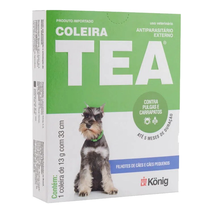 Coleira TEA Pequena 33cm - Contra Pulgas e Carrapatos P/ Cães em Oferta na Shopee
