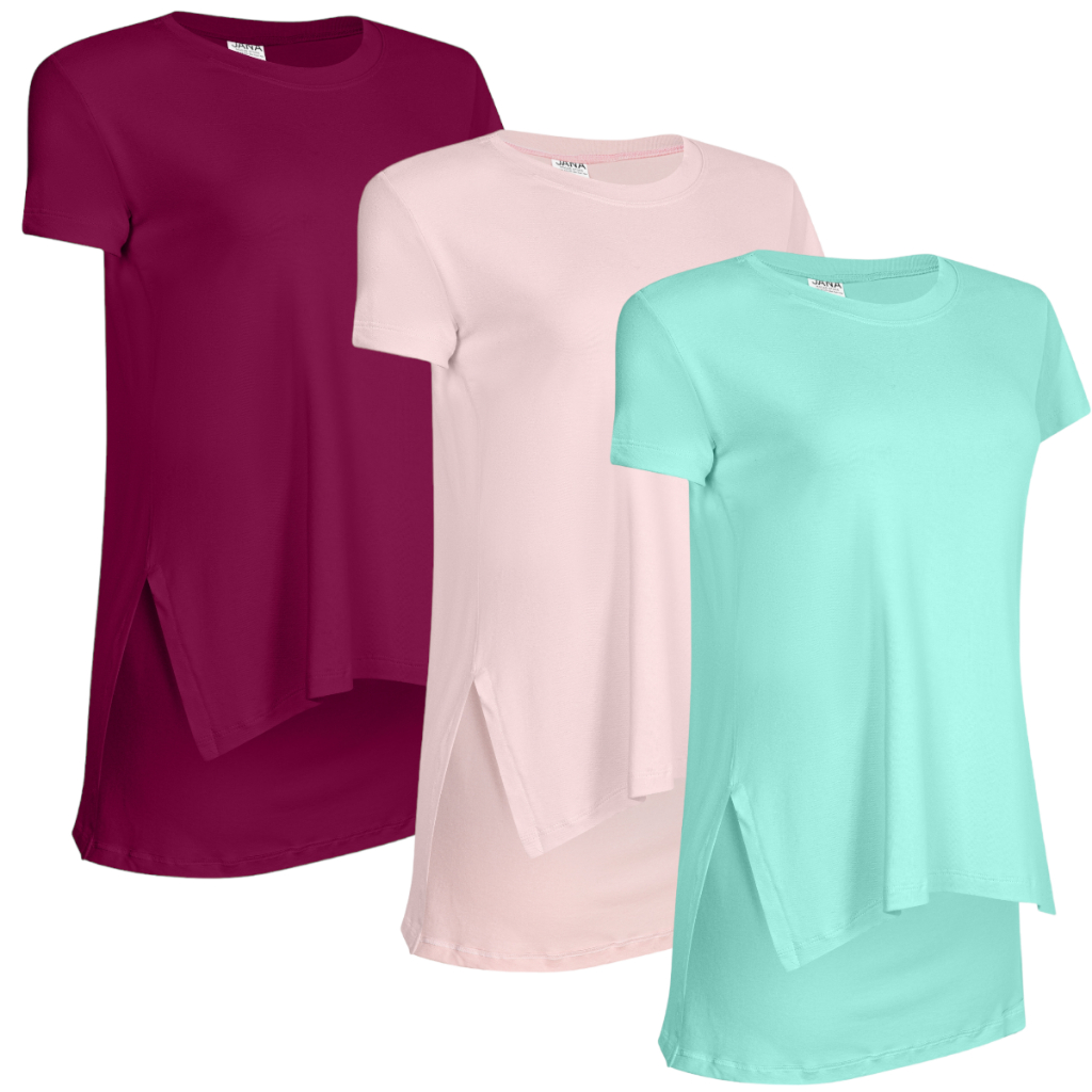 Kit Com 3 Blusas Mullet Gola Redonda Feminino