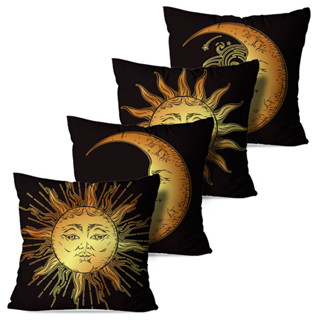 Kit 4 Capas de Almofadas Decorativas Sun and Moon