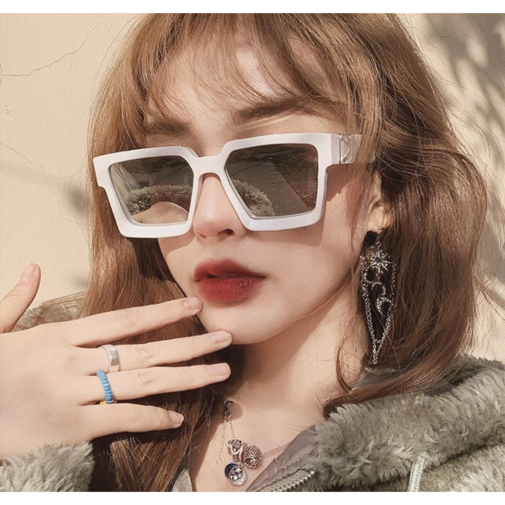 18004Óculos de sol Hexagonal retangular moda blogueira Feminina em Oferta na Shopee