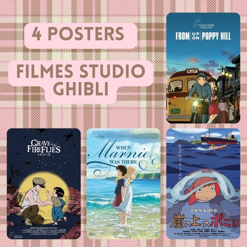 4 posters filmes Studio Ghibli (leia a descrição)