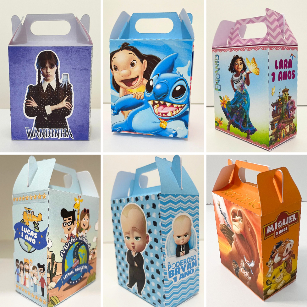 10 Caixas Maleta Personalizada Lembrancinhas de Aniversário - PEÇA O SEU TEMA