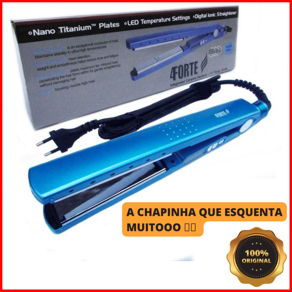 Chapinha Profissional Nano Titanium 450°f Prancha Alisador Progressiva de Cabelo Bivolt 11...
