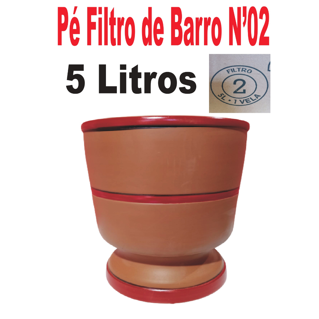 Parte de baixo filtro de barro Pé 5 Litros N'02 em Oferta na Shopee
